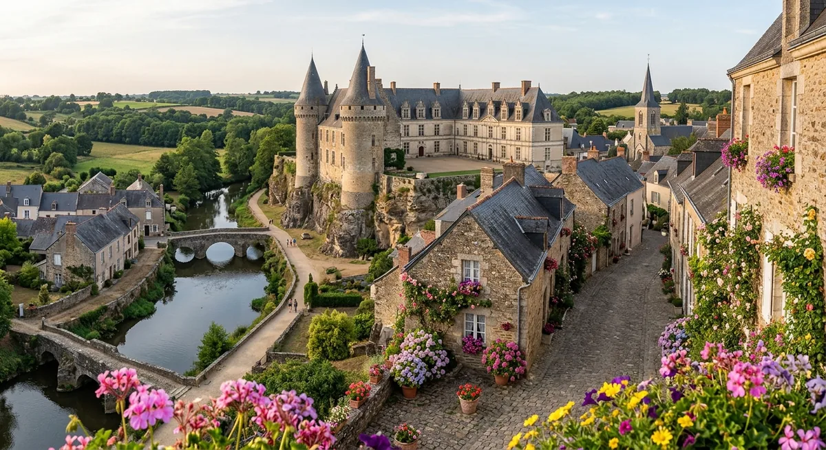 Apremont, château Renaissance et ruelles fleuries en Vendée