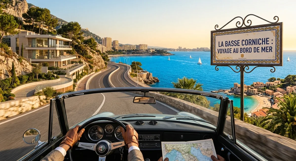 La Basse Corniche longeant la Méditerranée sur la Côte d'Azur