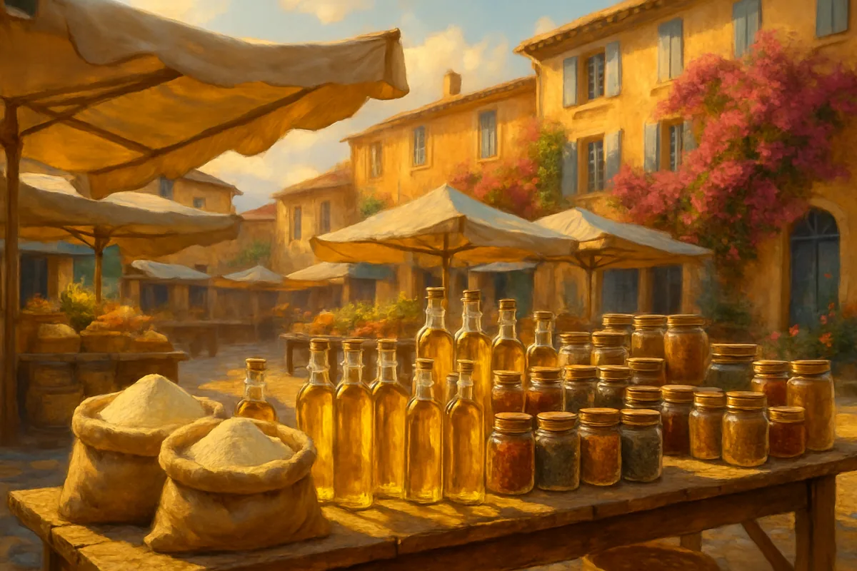 Marché gourmand en Provence : saveurs locales et moulins