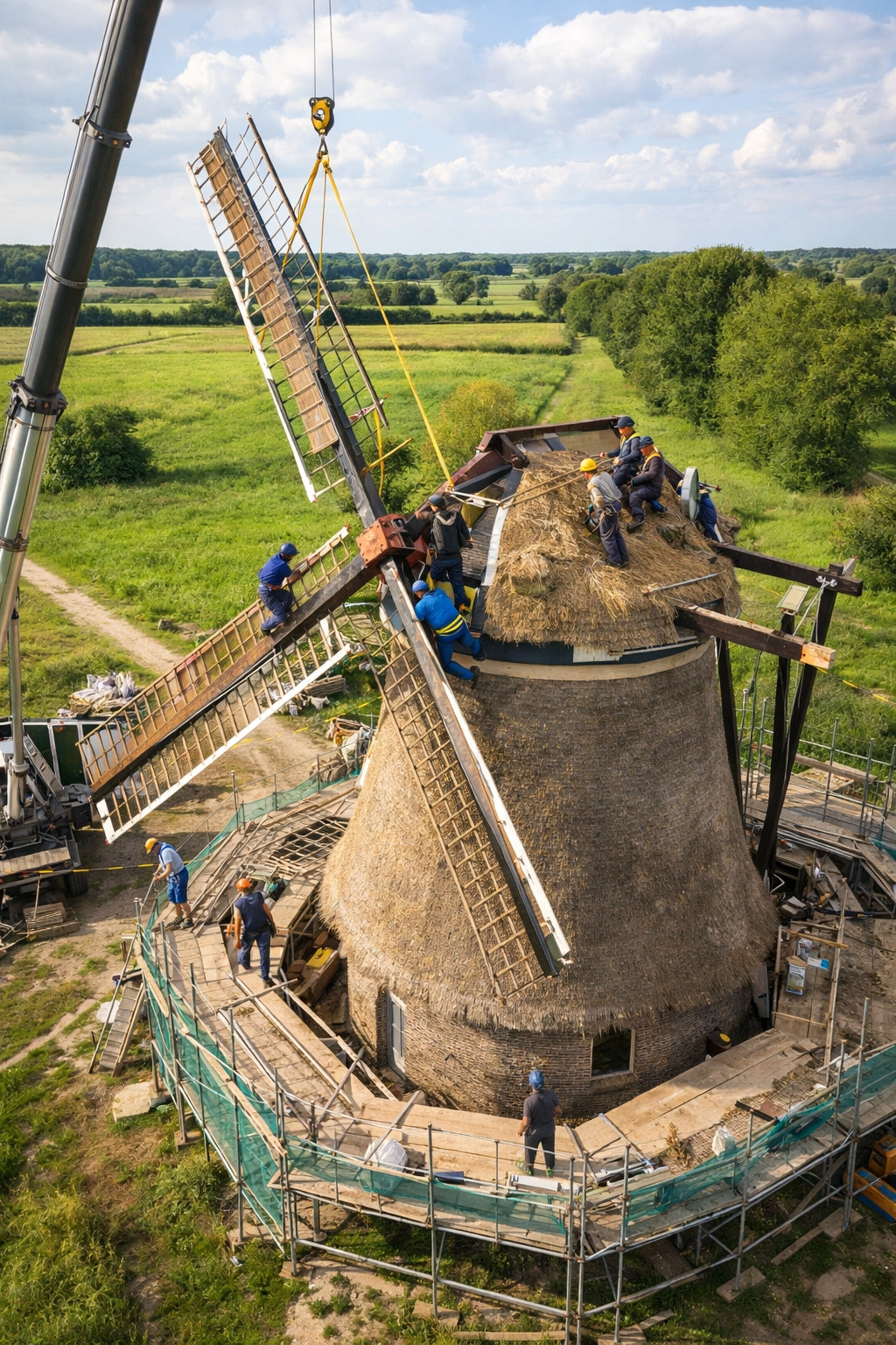 Moulin à vent en fonctionnement