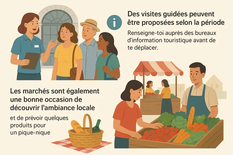 Des visites guidées peuvent être proposées selon la période. Renseigne-toi auprès des bureaux d’info